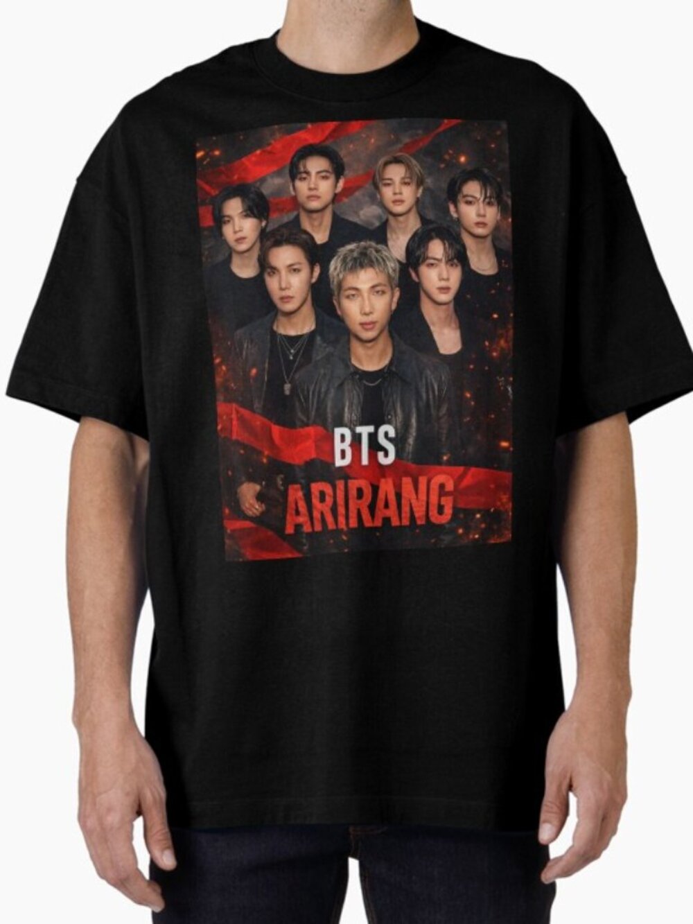 BTS World Tour 2026 Arirang Red Black Kpop Fan T shirt